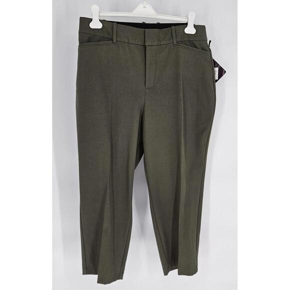 AVA & VIV Olive Straight Leg High Waist Pants Elastic Waist Womens Size 16W NEW - Picture 3 of 9